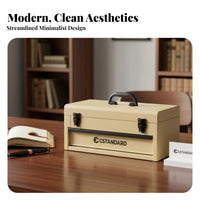 timeless design Handled Cash Box with Tray Secure Latch Storage Container Portable Security Case sturdyDuty for Small Business Owners, Event Organizers, Commercial Use, Office, Market Stall, Travel