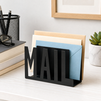 Iron Desk Organiser, Minimalist Document Tray for Home Office, Metal Mail Organizer Letter Holder