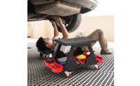Rolling Automotive Seat Movable Repair Seat Stool with Tool Trays Heavy-Duty Rolling Stool with Tool Trays for Automotive Specialists, Garage