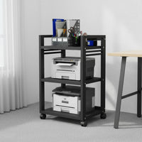 Waterproof Home Theater Equipment Shelf Steel Frame Construction Multi-Tier Audio Rack With Wheels Rolling Stereo Stand Scratch Resistant for Audiophiles