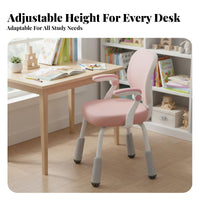 Support Ergonomic Student Seat High-Density Foam Cushion Adjustable Ergonomic Writing Chair Breathable Mesh Back children's Furniture Stable 4-Leg Base for Students, Kids 5-13, Parents, Study Room, Bedroom, Home
