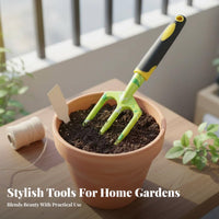 Gardening Tool Set Rust Resistant Aluminum Garden Tools Ergonomic Handle Hand Trowel and Rake Set for Gardeners, Beginners, Planting, Yard Work