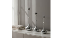 Modern Droplet Candle Holder Silver-Tone Teardrop Candlestick Sculptural Minimalist Candle Holder Sleek for Dining Table, Centerpiece, Entryway, Mantel