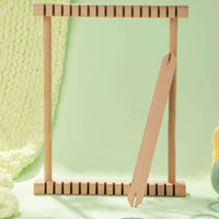 2 Pieces Beech Wood Children's Wooden Weaving Loom Slotted Crossbars Wooden Weaving Loom Compact Craft Tool Lightweight