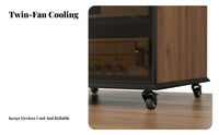 Amplifier Cabinet Adjustable Shelves Media Storage Cabinet with Glass Door Modern Design Glass Door Audio Rack for Audiophiles, Living Room
