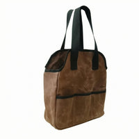 Garden Tool Bag Multiple Pockets Waxed Canvas Tool Bag Rectangular for Gardeners