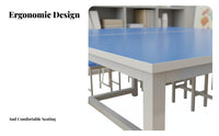 Rectangular Kids Creative Activity Table Colorful Design Kindergarten Group Learning Table Sturdy Construction Multi-Student Activity Desk