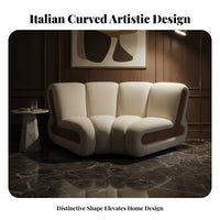 Italian design Curved keyboard Key Sofa sectionable Design Curved L-Shaped Couch Designer Inspired Living Room Furniture Boucle Fabric for Interior Designers, Homeowners, Families, Apartment, Lounge Area, Hotel Lobby, Home Office