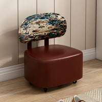 Solid Wood Rolling Stool with Casters for Living Room, Entryway, and Casual Seating