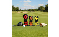 4 Pieces Sport Wood Headcover Set Water Resistant PU Leather Sport Headcover Numbered Course Wood Cover Snug Fit