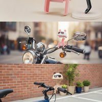 Rear-View-Mirror Mounted Phone Holder with Sunshade One-Button Clamping Motorcycle Phone Holder Anti-Slip Universal for Riders, Commuters, Bicycles