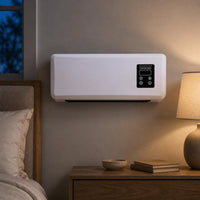 Rounded Corners Slim Wall Heater Long Air Outlet Touch Control Heater White Home Appliance