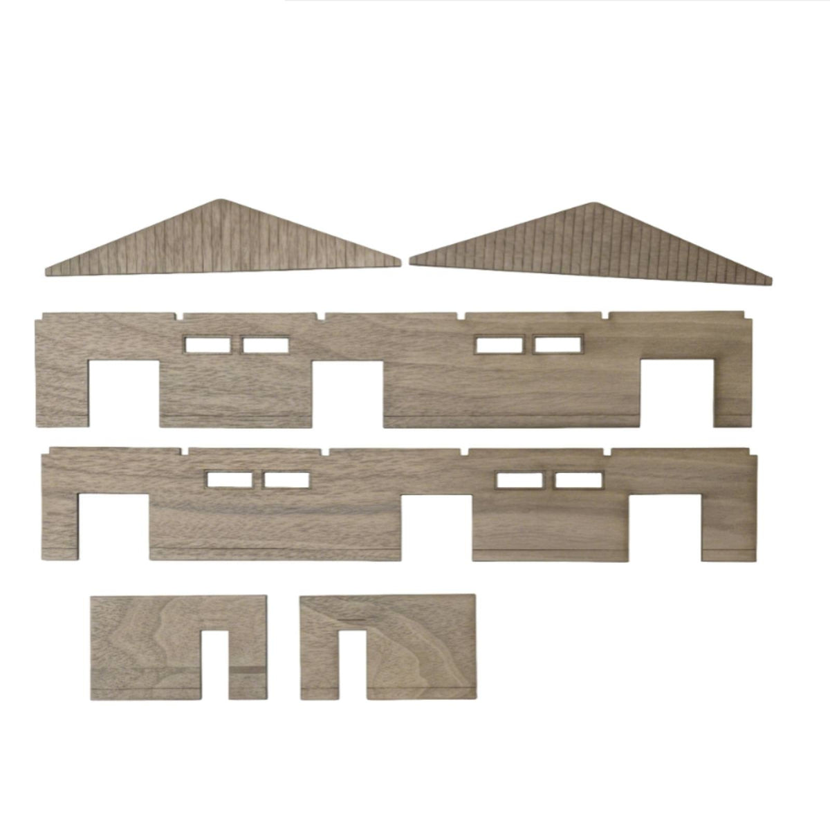 Unassembled Miniature Warehouse with Woodgrain Wooden Warehouse Model 1:87 Buildings Realistic for Industrial Scenes