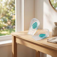 Heel Pad with Insert Transparent Silicone Heel Cup Insole Hollow Grid Pressure-Relieving for Walkers, Everyday Wear, Walking