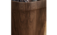 Wood-Grain Open-Top Trash Bin Modern Tapered Wastebasket Minimalist Trash Bin with Inner Liner Textured for Bedroom, Living Room, Office