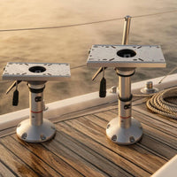 Sliding Marine Seat Pedestal Base Aluminum Alloy Adjustable Boat Seat Pedestal Silver Finish