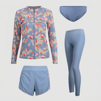 Swimsuits for Women with Padded Bra and Zipper Closure, Versatile 2-Piece for Older Ladies