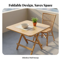 Space Saving Solid Fir Wood Table Multi-Purpose Wooden Folding Table Multifunctional Collapsible Study Desk Installation-No-Assembly for Apartment Dwellers, Distant Workers, Home Office, Living Room, Balcony, Outdoor