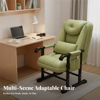 Reclining Backrest High-Back Recliner with Footrest Thick Cushioning Adjustable Study Recliner Ergonomic Design Computer Chair Multi-Purpose for Students, Gamers, Work-from-Home Workers, Dorm Room, Gaming Setup, Bedroom