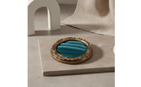 round Velvet Display Platter Elegant Design Retro Photo Prop Tray Baroque Style Trinket Dish for Photographers