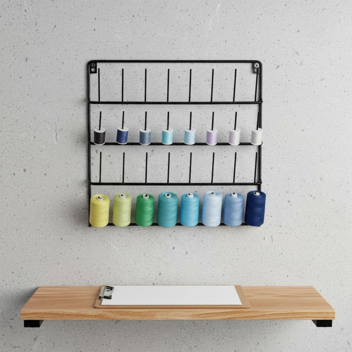 Wall Mount Thread Rack Versatile Jewelry Hanging Display Multifunctional Wall Hanging Spool Organizer for Crafters, Sewers