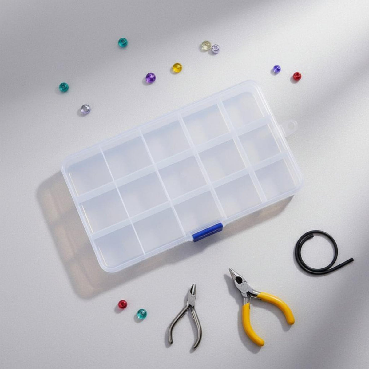 Clear Compartment Container Transparent Multi-Grid Organizer Case Dustproof Clear Divider Storage Container for Hobbyists, Craft Room