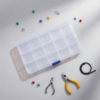 Clear Compartment Container Transparent Multi-Grid Organizer Case Dustproof Clear Divider Storage Container for Hobbyists, Craft Room