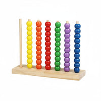 Rainbow Bead Counter Educational Wooden Bead Stacking Toy Problem-Solving Skills Color Sorting Stacking Rings for Preschoolers, Classroom