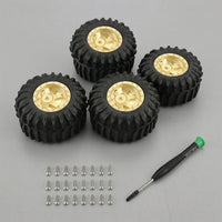 4 Pieces RC Wheel and Tire Assembly Multi-Spoke RC Crawler Wheel with Tire Stable