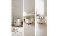 Toy Box with Wheels Compact Storage Box with Wheels Low-Profile Rolling Toy Chest for Playroom