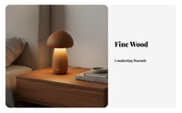 Adjustable Brightness Wooden Toadstool Lamp Stepless Dimming Toadstool Lamp Portable for Children, Babies, Bedroom, Living Room, Nursery