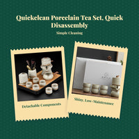 Semi-Automatic Gongfu Porcelain Tea Set, Rotating Brewer