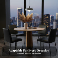 Solid Wood Round Table Minimalist Design Contemporary Circular Dining Table Space-Saving for Families, Homeowners, Small Areas, Morning Corner