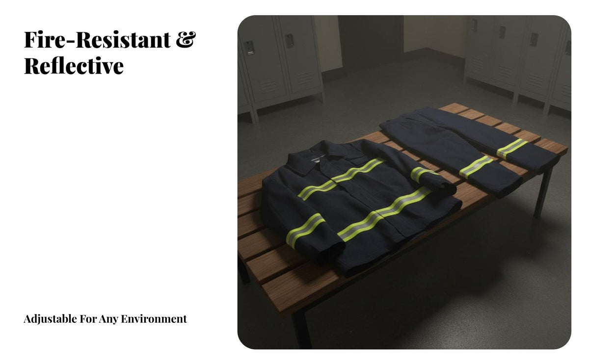 5 Pieces 02 Design Firefighter Suit Fire Resistant 5 Piece Firefighter Uniform Set Sturdy Retardant Assistance Suit for Firefighting, Accident Sites