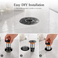 Stainless Steel Floor Drain Core Extension Tube for Bathroom Sewer Odor Prevention