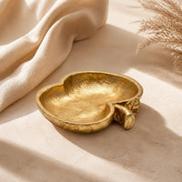 Fruit-Shaped Tray Gold-Colored Resin Tray for Entry Console, Coffee Table