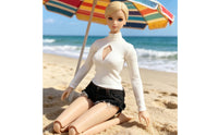 1/6 Scale T-Shirt 1/6 Doll Shirt Easy to Dress Cutout Short Top for Collectors, Display, Photo Shoots