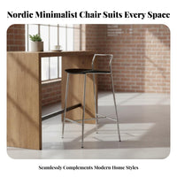 Minimalist Design Backless Metal Frame Stool utilitarian design Bar Chair Nordic Aesthetic Seating Furniture Counter Height for Restaurateurs, Business Owners, Reception Area, Restaurant, Kitchen Island, Basement