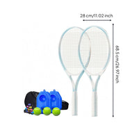 Aluminum-Alloy Rebound Training Racket Wrapped Handle Solo Practice Racket Stringed Solo Tennis Instructor Oval Head