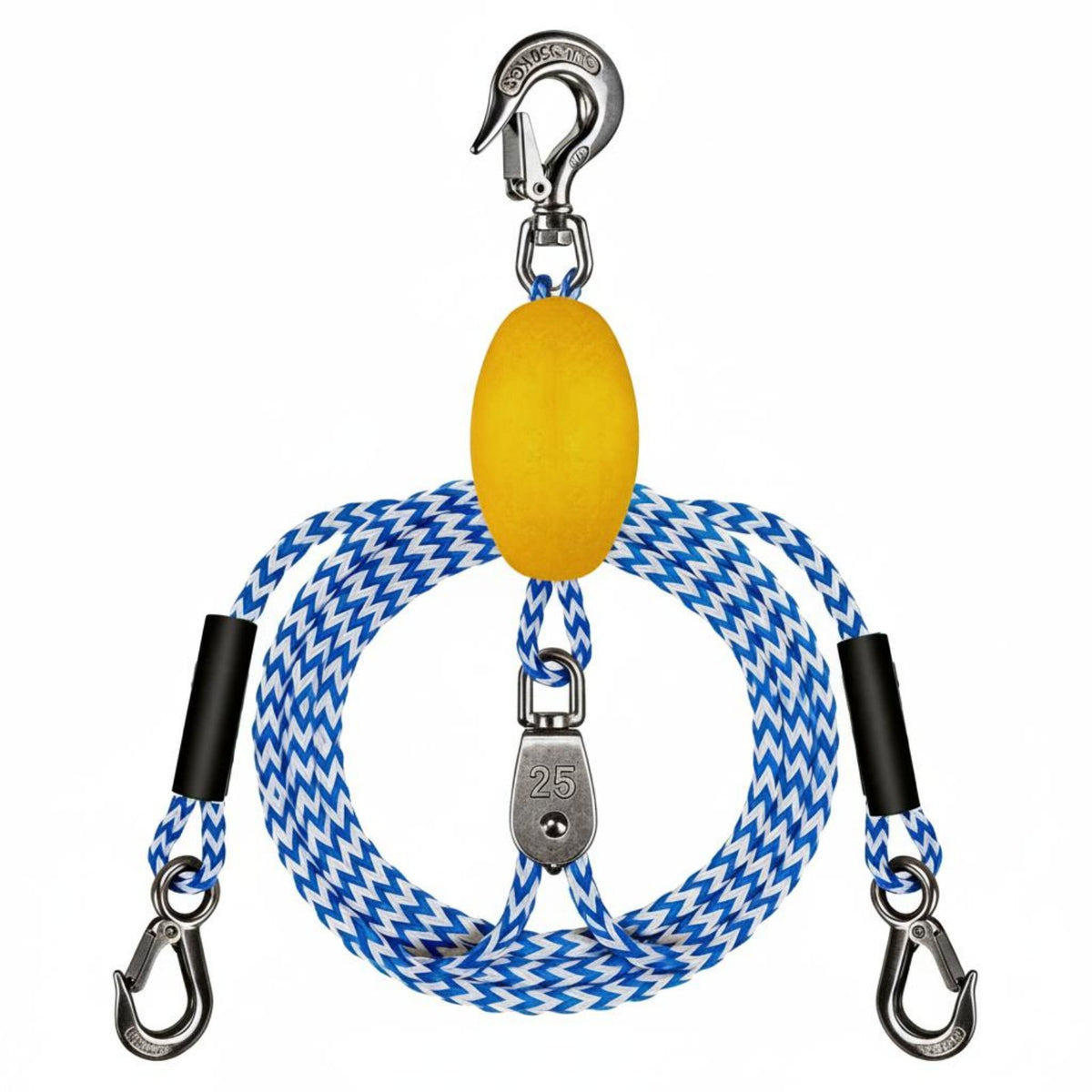 Marine Tow Rope Heavy Duty Boat Tow Strap Stainless Steel Clips Docking Line for Boating, Watersports