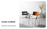 Upholstered Seat Bauhaus Aesthetic Armchair Thickly Padded Dining Chair Vintage Inspired Home Seating Ergonomic Design for Homeowners, Interior Decorators, Families, Living Room, Bedroom, Office, Kitchen