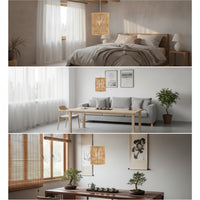 Woven Lampshade Hanging Lampshade Rustic Hanging Lamp Shade for Living Room, Bedroom, Cafe