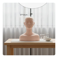Mannequin Head with Shoulders Realistic Masking Practice Head and Shoulders Display Bust for Students
