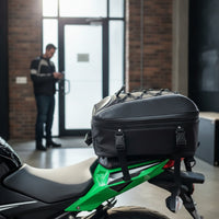 Strap-on Motorcycle Rear Seat Bag Compact Motorcycle Tail Bag with Straps Stable Easy to Clean for Daily Commutes