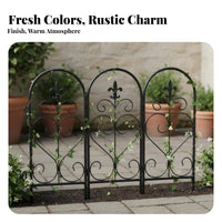 Wrought Iron Design Border Fence Weather Resistant Decorative Metal Garden Fence