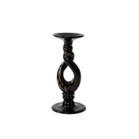 Glass Candlestick French Spiral Candle Stand Vintage Look Ornamental Candle Holder for Tabletop, Dining Table