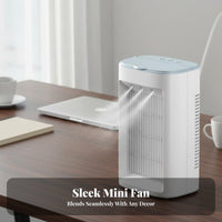 Mini Water-Cooling Chiller Humidifying Function Water-Cooling Air Chiller Three Settings Misting Humidifier Fan for Students, Office Workers
