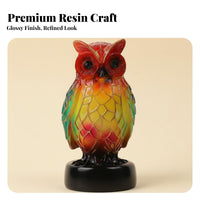 Warm Ambient Radiance Resin Owl Night Light Colorful Owl Lamp for Children, Bedside, Bedroom, Living Room