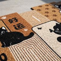 Cartoon Cat Entrance Mat PVC Coil Anti-Slip Doormat for Mud and Dirt Scraping