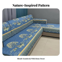 Year-Round Use Quilted Sofa Mat Decorative Pattern Quilted Couch Cover Machine Washable Slipcover Reversible for Families with Children, Homeowners, Pet Owners, Living Room, Den, Bedroom